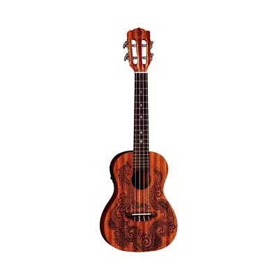 Luna, 4-String Henna Dragon Mahogany Concert Ukulele with Preamp and Gigbag, ... - Image 1 of 4