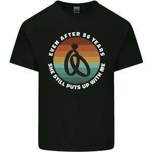 56 Años Boda Aniversario 56 Matrimonio Hombres Camiseta Algodón Top - Imagen 1 de 103