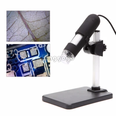 2MP USB 1000X 8 LED Digital Microscope Endoscope Magnifier Camera+Lift Stand Hot - Bild 1 von 4