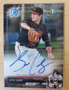 2017 Bowman Chrome Draft Seth Corry 1st Bowman Auto RC #CDA-SCO Giants