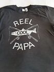 Reel Cool Papa Fishing  T-Shirt Men's Size 2X  Pole graphic Grey New with Tags
