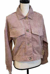 Blu Pepper Button Up Corduroy Jacket Dusty Pink ￼Size Small New With Tags - Picture 1 of 14