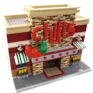 MOC: Modular Building: Restaurant with Interior for Collection 2243 Pieces - Picture 1 of 2