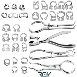 Rubber Dam Kit Ainsworth Punch Pliers Dental Clamps Ivory Forceps Dental Tools - Picture 1 of 1