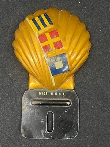 Oldtimer Shell Öl Gas Nummernschild Topper Original Auto Emblem Badge Hot Rod - Bild 1 von 8