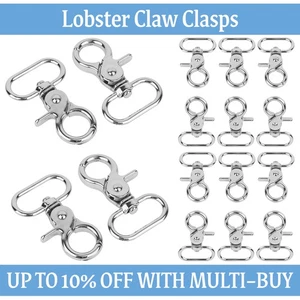Metal Lobster Clasp Claw with Swivel Ring for Keychains Ring Bags Lanyards 25mm - Picture 1 of 12