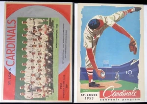 (2) 1951-1953 St Louis Cardinals Baseball Program Lot - High Grade - Picture 1 of 4