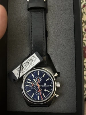 Novo em folha Cortebert Couzinet relógio cronógrafo na variante azul marinho. - Imagem 1 de 4