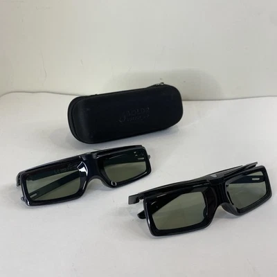 Set of 2 Sony TDG-BT400A Active 3D Glasses Black Plus One Case NWOT - Image 1 of 4