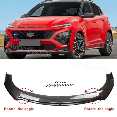 Carbon Fiber Style Front Bumper Lip Spoiler Splitter For Hyundai Kona 2018-2025 Foto 1 de 4