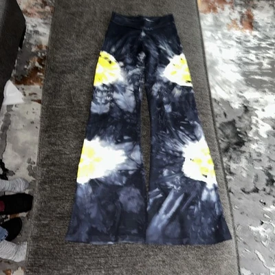 Винтажные расклешенные штаны для йоги Margarita Supplex галстук краситель средний 25 дюймов внутренний шов 33 дюйма - Изображение 1 из 4