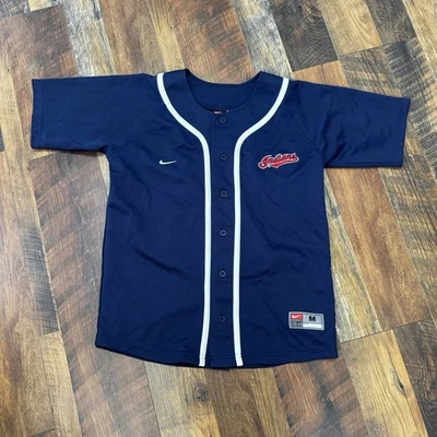 Nike Team CC Sabathia Cleveland Indians Baseball Jersey Blue Medium - Image 1 of 4