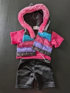 BABW Build A Bear Workshop 2-Piece Outfit Black Pink Sequins Jacket - Picture 1 of 6