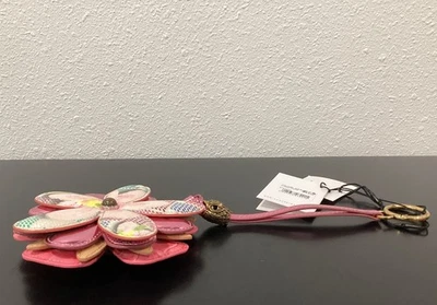 Kurt Geiger Flower 3D Bag Charm 5" Diameter 12.25" Long Synthetic and Leather - Image 1 of 4