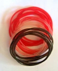 Vtg 1990s 19 JELLY Gummy BRACELETS Retro Fashion Multi Colors Black Red Clear - Picture 1 of 3