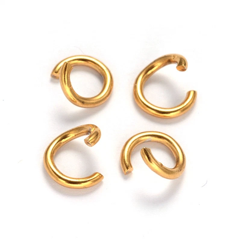 200pcs Stainless Steel Open Jump Ring 18K Gold Plated 3.5mm for Jewelry Making - Image 1 of 1