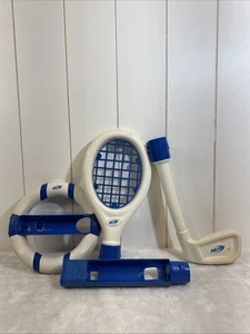 Nintendo Wii Blue NERF Sports Pack RACKET-WHEEL-GOLF CLUB Blue Tennis Wheel - Picture 1 of 19