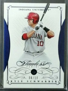 2016 PANINI FLAWLESS KYLE SCHWARBER SAPPHIRE GEM 6/10 BLUE