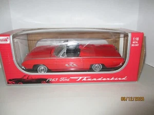 ANSON #30334 1963 FORD THUNDERBIRD CONVERTIBE DIECAST 1:18 SCALE RED - Picture 1 of 7