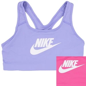 Nike Women's Sports Bra Medium Support Non Padded Dri-fit Swoosh Futura 899370 - Picture 1 of 6