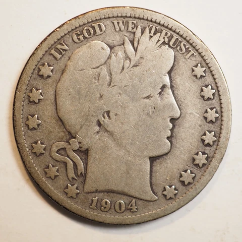 1904  P  BARBER HALF DOLLAR ***NICE COIN!***  FREE SHIPPING! A3664 Cover
