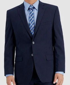 $260 Marc New York Mens Blue Stripe Modern-Fit Blazer Sport Coat Suit Jacket 36S - Picture 1 of 3