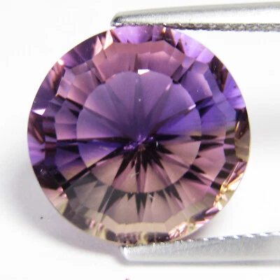 Pedra preciosa corte estrela redonda extravagante ametrina natural deslumbrante 8,80 ct 13,2 mm ref-VDO - Imagem 1 de 2