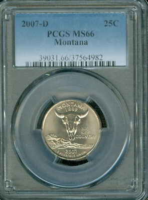 2007 D MONTANA QUARTER PCGS MS66 BUSINESS STRIKE RARE  * - Image 1 of 2