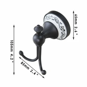 Stainless Steel Black Bar Hangers Hooks Holder Rack Shelf Accessories Wall Mount - Picture 1 of 1