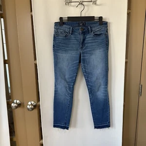 Abercrombie & Fitch Women’s 26/2S Short Blue Harper Ankle Raw Hem Skinny Jean - Picture 1 of 10