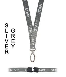 Grigio Argento Staffa Id Cordino Collo Supporto Cinturino Stringa Cavo Work Pass - Foto 1 di 1