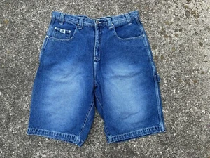 Vintage Y2K Fat joe FJ0036S Urban Gear Jean Shorts 38 Wide Leg Baggy Southpole - Picture 1 of 7