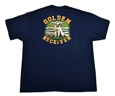 Camiseta Saddlebred Para Hombres Receptor Dorado Azul Marino Nueva 2XL Foto 1 de 2