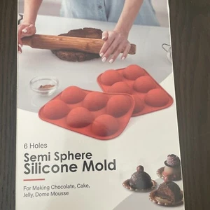4 Stück 6-Loch Medium Halbkugel Silikonformen (Vinmen) BPA frei - Hochtemperatur - Bild 1 von 7