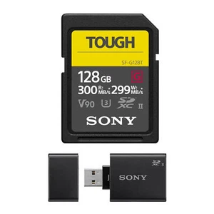 Sony 128GB UHS-II SD Card, (R300/W299) W/Sony SD UHS-II USB Reader/Writer-MRW-S1 - Picture 1 of 3