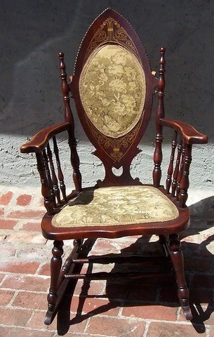VINTAGE 1800’s HERTER BROTHERS Aesthetic Movement ROCKER - ROCKING CHAIR Cover