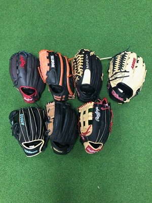 MULTIPLES LEFT HAND THROW MIXED GLOVES SALE MIKEN, WORTH, RAWLINGS, AND WILSON