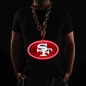 Cadena de ventilador con logotipo grande iluminada de neón de 10" de San Francisco 49ers - Imagen 1 de 2