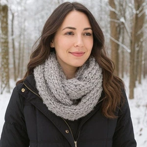 Grueso Neutro Lujo Metálico Infinito Bufanda Calentador de Cuello NUEVO - Imagen 1 de 8