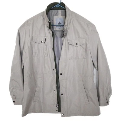 Rainforest Jacket Gray Hooded Waterproof Utility Pockets Outdoor Coat Mens Large - Image 1 of 4
