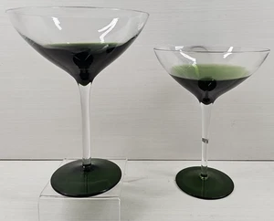 (2) Pier 1 Elementar Grün Martini Glas Set Elegant Trinken Klar Stielglas Set - Bild 1 von 24