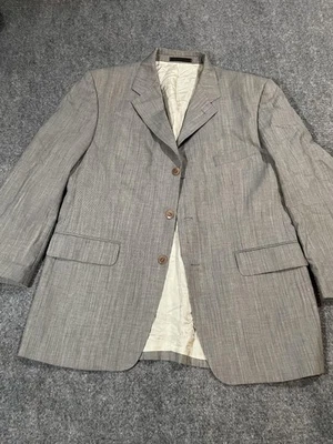 Blazer de lana YSL para hombre 42R gris a rayas dos botones abrigo deportivo chaqueta Yves saint Foto 1 de 4
