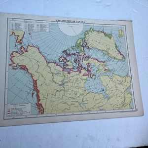 1928 Map Of Exploration of Canada CNA #121 Antique Gift Old Atlas Print - Picture 1 of 4