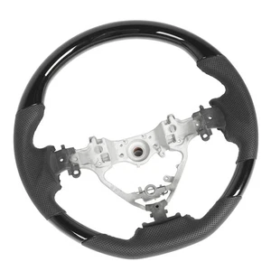 ・Glossy Black Hydro‑Dip Steering Wheel Perforated Leather For Highlander XU50 - Picture 1 of 12