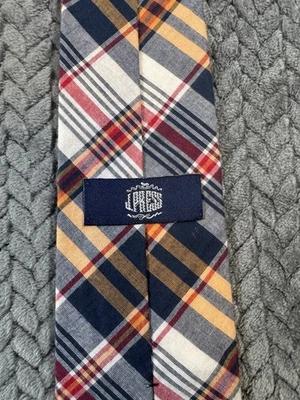 Corbata J PRESS para hombre de colección algodón a cuadros azul hecha en Inglaterra trabajo de oficina Foto 1 de 4