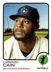 2022 Topps Heritage #174 Lorenzo Cain Milwaukee Brewers - Picture 1 of 2