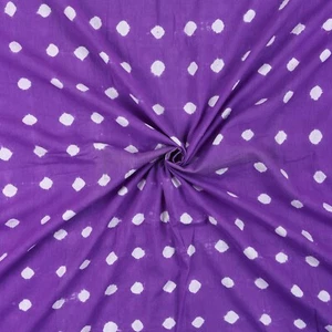 Bandhani viola tessuto tinto cravatta indiano 100% cotone leggero sartoria estiva - Foto 1 di 5