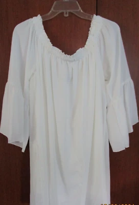 Top Campesino Blanco Zansea con Mangas Julieta Talla XXXL 100% Poliéster Busto 50 L 28 pulgadas Foto 1 de 4