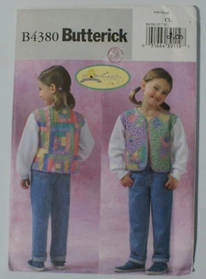 BUTTERICK #4380 GIRLS SIZES 6-7-8 UNLINED PATCHWORK QUILTED JACKET PATTERN UC - Image 1 of 4