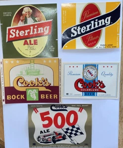 Cook’s, Sterling Brauerei Bieretiketten Vintage Breweriana Etiketten Evansville IN - Bild 1 von 6